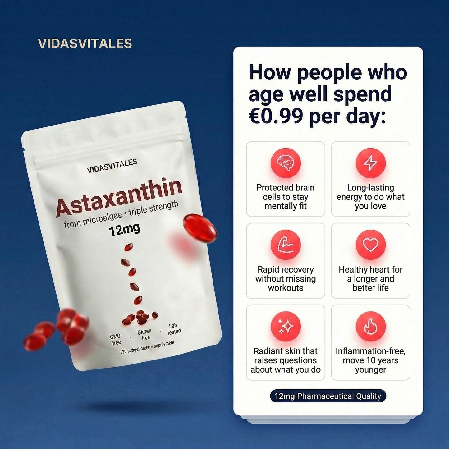Astaxanthin - Feel Younger and Look Younger in 30 Days or Your Money Back.